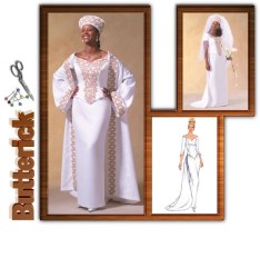 4229 BRIDE COAT, TOP, FLR SKIRT, TRAIN, HAT, VEIL PATTERN 8-24